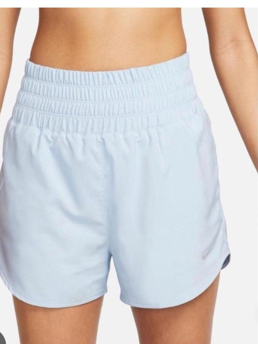 Nike Light Blue Women’s Athletic Shorts with Smocked Waistband
